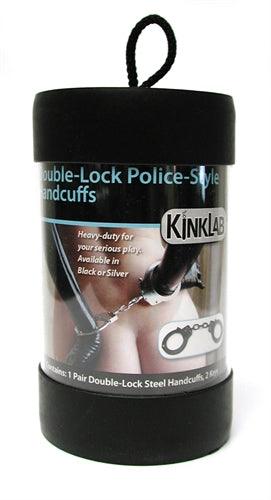 Double-Lock Police-Style Handcuffs Black - My Sex Toy Hub
