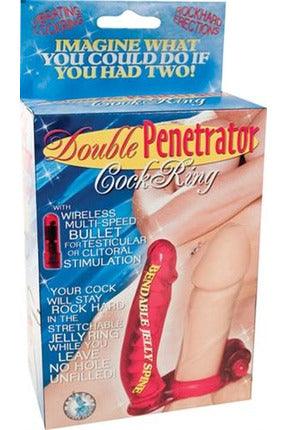 Double Penetrator Cock Ring - Red - My Sex Toy Hub