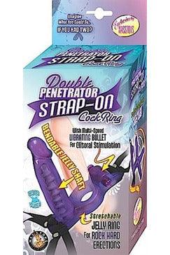 Double Penetrator Strap-on Cock Ring - Purple - My Sex Toy Hub