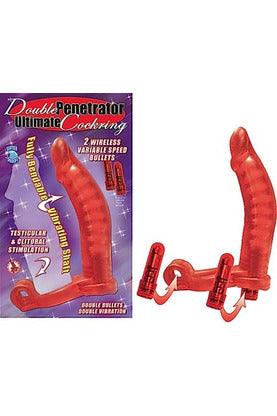 Double Penetrator Ultimate Cockring - Red - My Sex Toy Hub