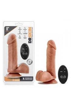 Dr. Skin- 8 Inch 10 Function Wireless Remote Dildo - Mocha - My Sex Toy Hub
