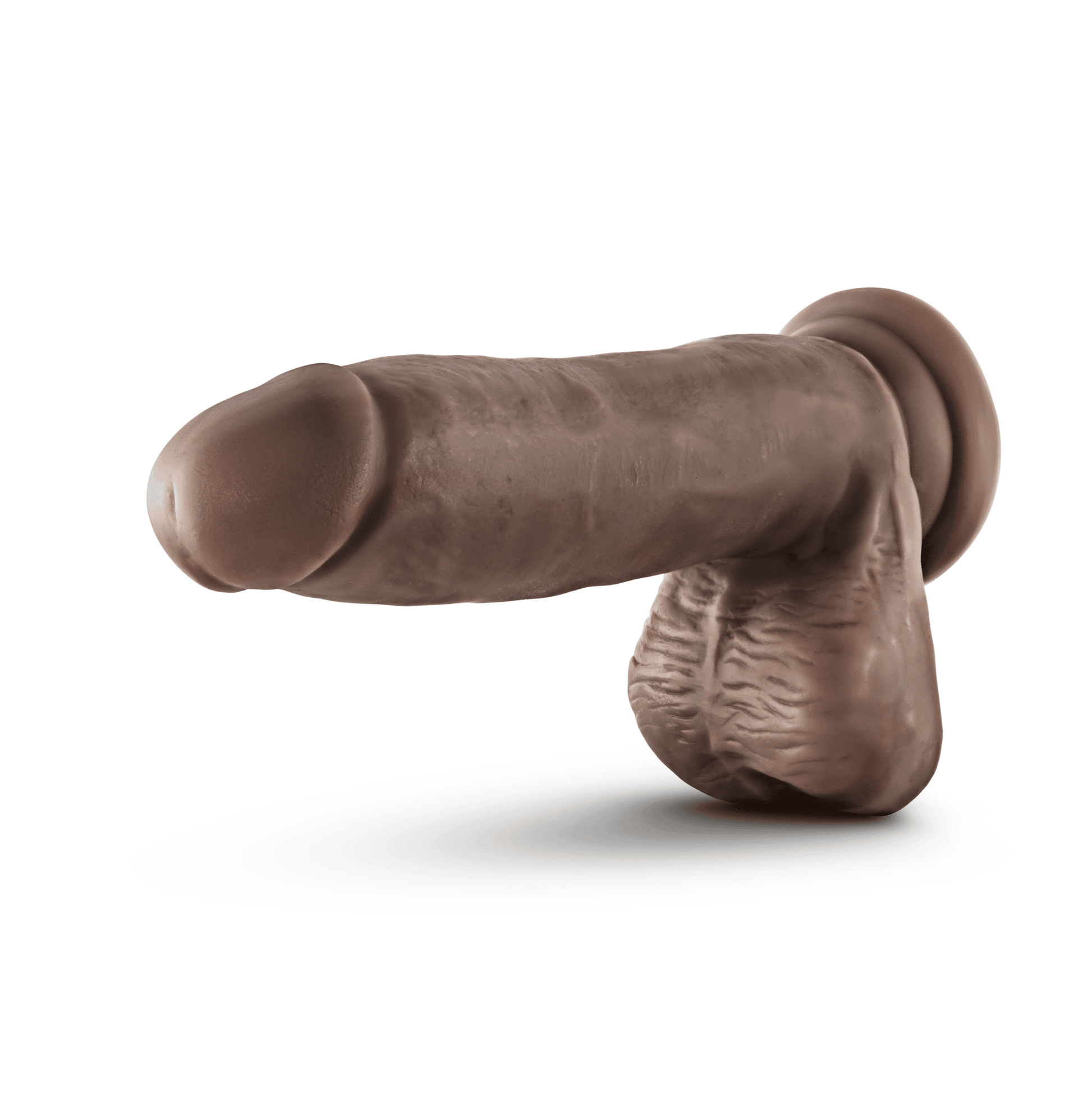 Dr. Skin Glide - 7 Inch Self Lubricating Dildo With Balls - Chocolate - My Sex Toy Hub
