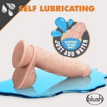 Dr. Skin Glide - 7 Inch Self Lubricating Dildo With Balls - Vanilla - My Sex Toy Hub