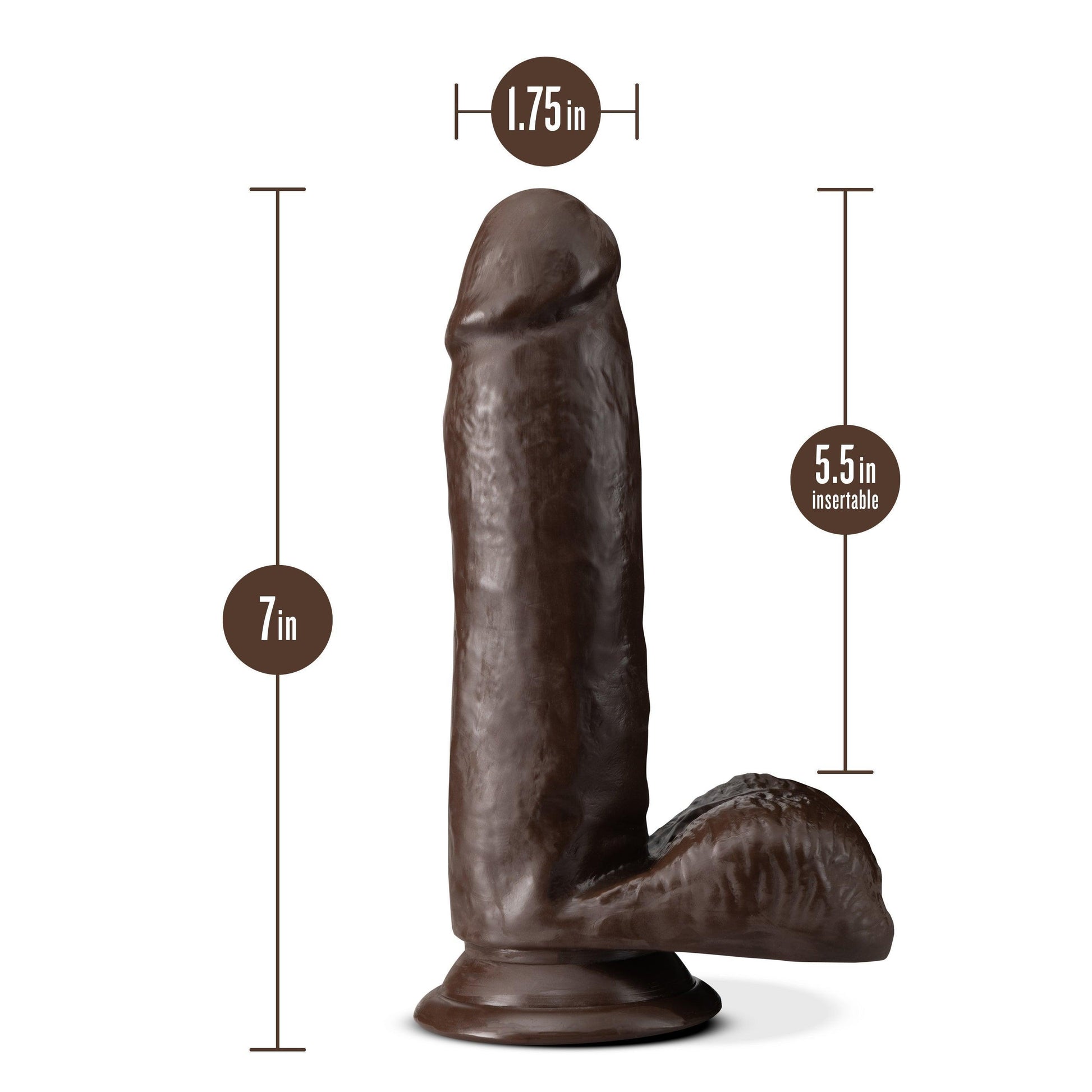 Dr. Skin Plus - 7 Inch Posable Dildo With Balls - Chocolate - My Sex Toy Hub