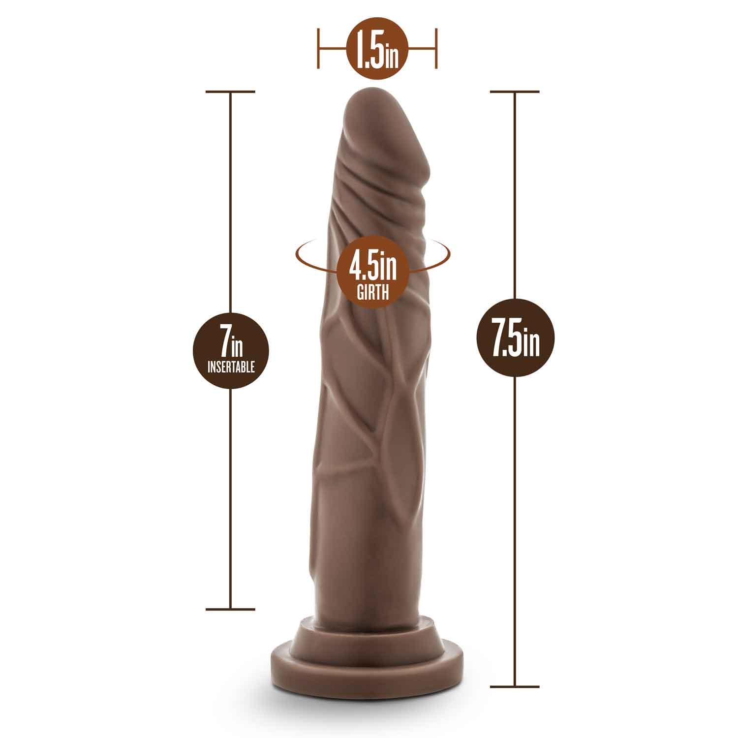Dr. Skin Silicone - Dr. Carter - 7 Inch Dong With Suction Cup - Chocolate - My Sex Toy Hub