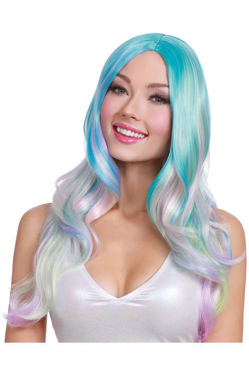 Dreamgirl Long Light Blue/pink/lavender/mint Green Wavy Wig - My Sex Toy Hub