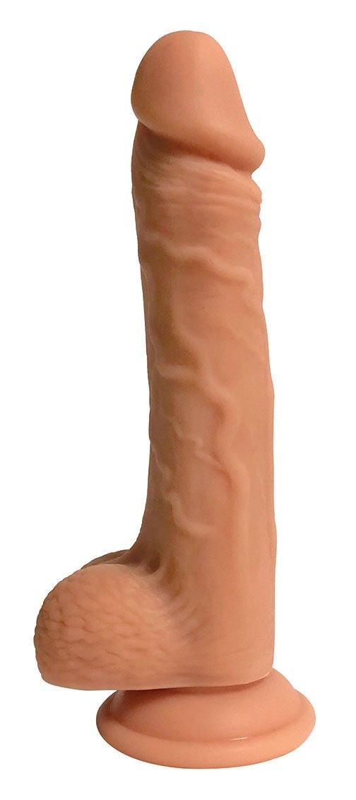 Easy Riders 9 Inch Dual Density Silicone Dildo With Balls - Light - My Sex Toy Hub