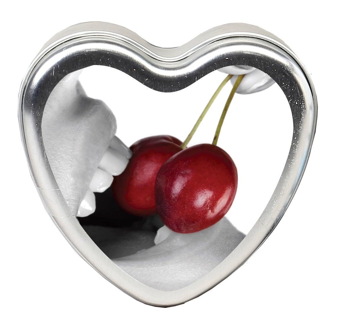 Edible Heart Candle - Cherry - 4 Oz. - My Sex Toy Hub