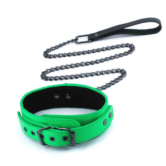 Electra Play Things - Collar and Leash - Green - My Sex Toy Hub