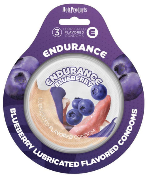 Endurance Condoms -Blueberry - 3 Pack - My Sex Toy Hub
