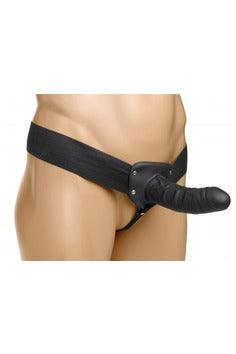 Erection Assist Hollow Strap on - Black - My Sex Toy Hub