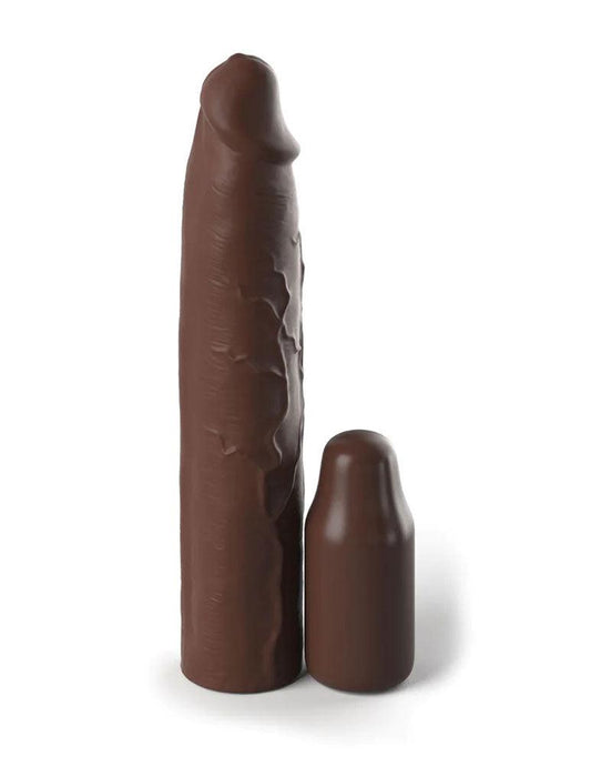 Fantasy X-Tensions Elite 9 Inch Sleeve With 3 Inch Plug - Brown - My Sex Toy Hub