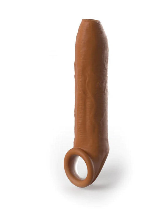 Fantasy X-Tensions Elite Uncut 7 Inch Extension Sleeve With Strap - Tan - My Sex Toy Hub