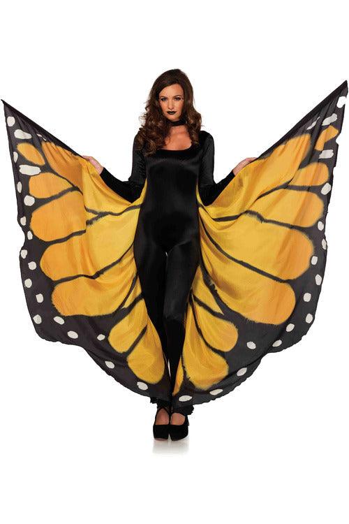 Festival Butterfly Wing Halter Cape - Orange/ - One Size - Black - My Sex Toy Hub