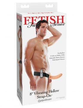 Fetish Fantasy Series 8-Inch Vibrating Hollow Strap-on - Flesh - My Sex Toy Hub
