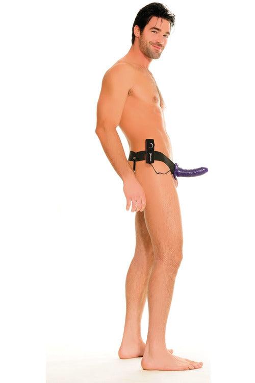 Fetish Fantasy Series for Him or Her Vibrating Hollow Strap-on - Purple - My Sex Toy Hub