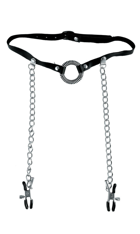 Fetish Fantasy Series Limited Edition O-Ring Gag and Nipple Clamps - Black - My Sex Toy Hub