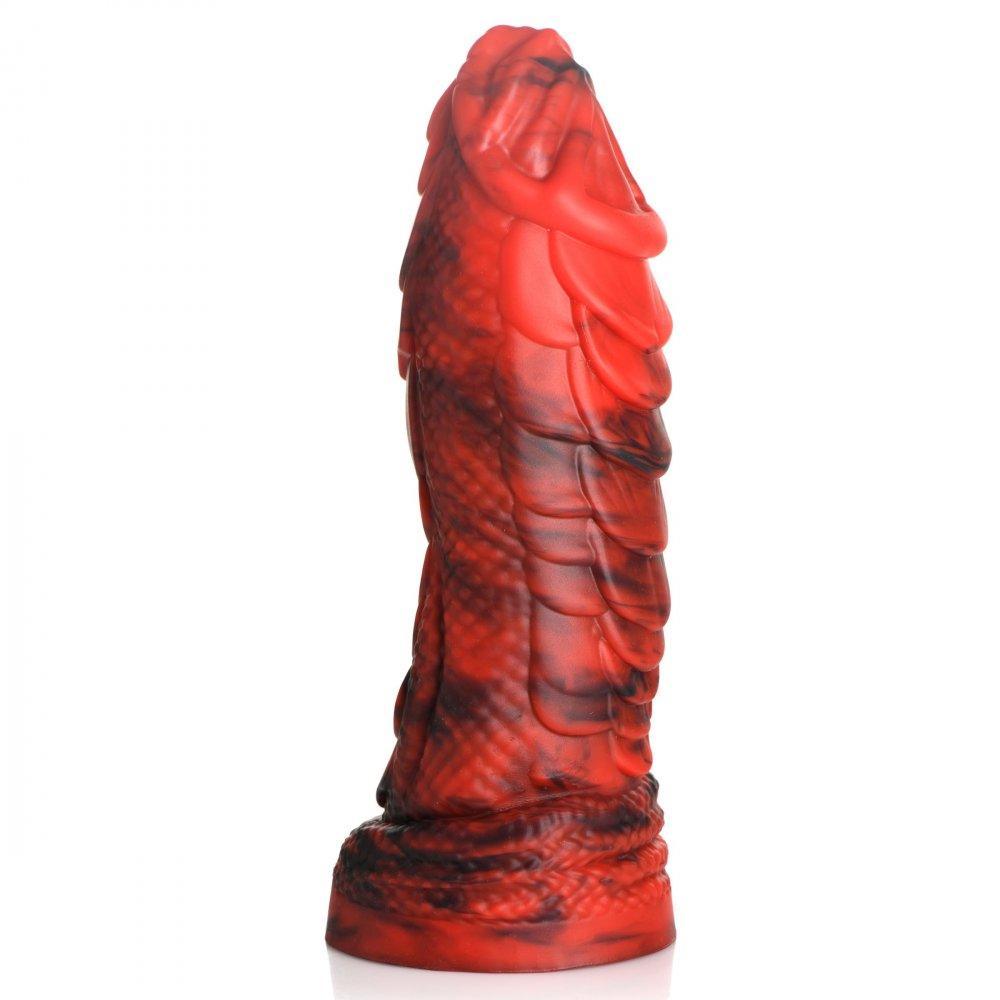 Fire Dragon Red Scaly Silicone Monster Dildo - My Sex Toy Hub