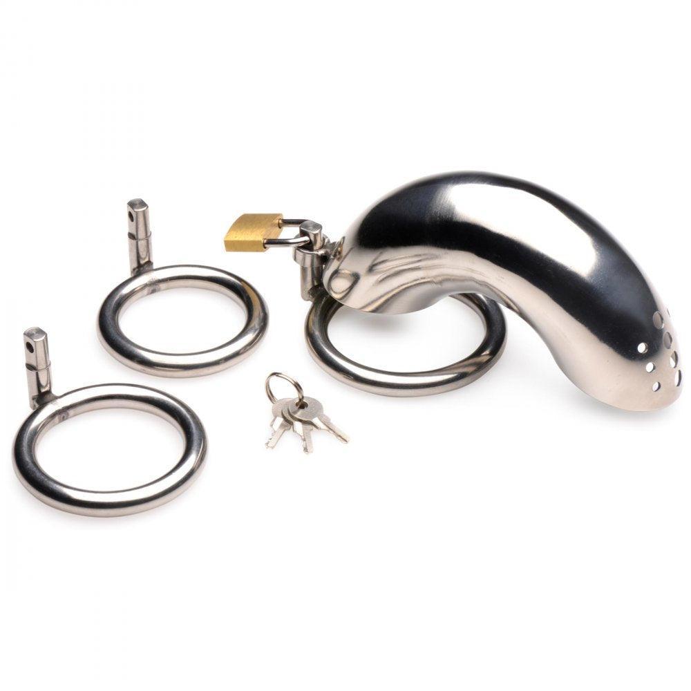 Forged Captor Locking Stainless Steel Chasity Cock Cage - My Sex Toy Hub