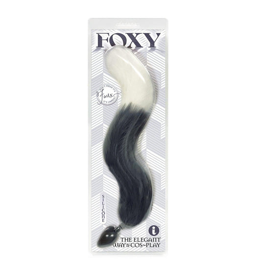 Foxy Fox Tail Silicone Butt Plug - Grey - My Sex Toy Hub