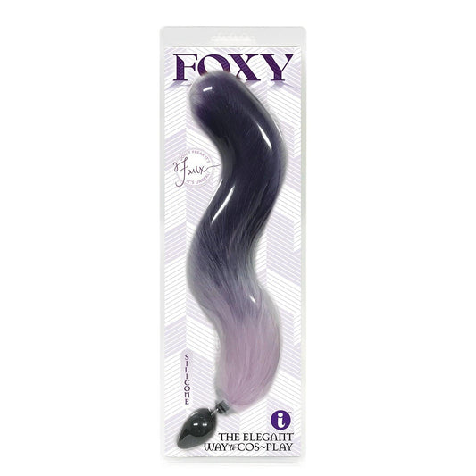 Foxy Fox Tail Silicone Butt Plug - Purple Gradient - My Sex Toy Hub