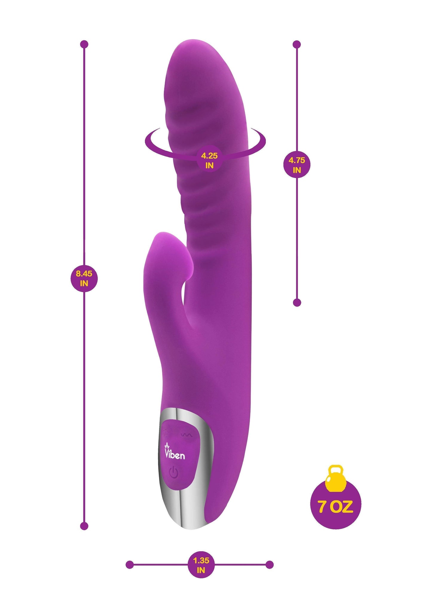 Frenzy - Rabbit Vibe With Clitoral Suction - Berry - My Sex Toy Hub