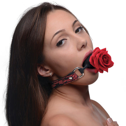 Full Bloom Silicone Ball Gag With Rose - My Sex Toy Hub