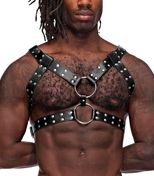 Gemini Leather Harness - One Size - Black - My Sex Toy Hub