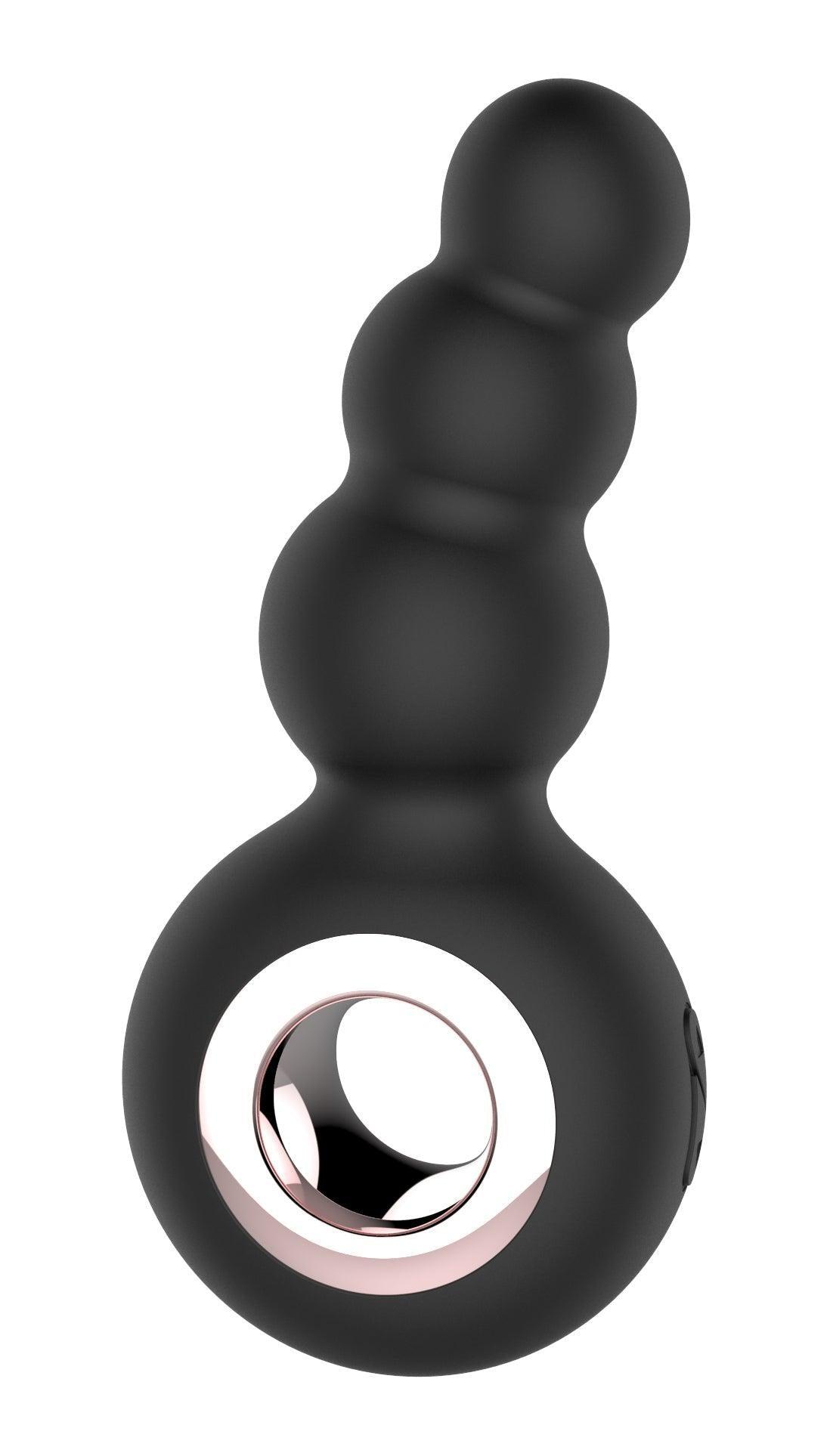 Gender Fluid Quiver Anal Ring Bead Vibe - Black - My Sex Toy Hub