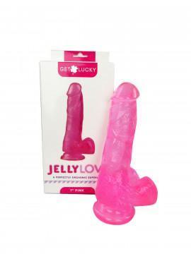 Get Lucky 7 Inch Jelly Love - Pink - My Sex Toy Hub