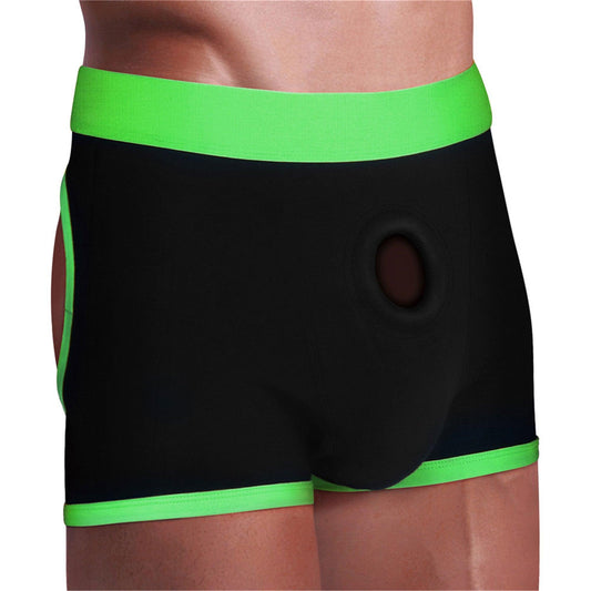 Get Lucky Strap on Boxer Shorts - Xsmall-Small - Green/black - My Sex Toy Hub