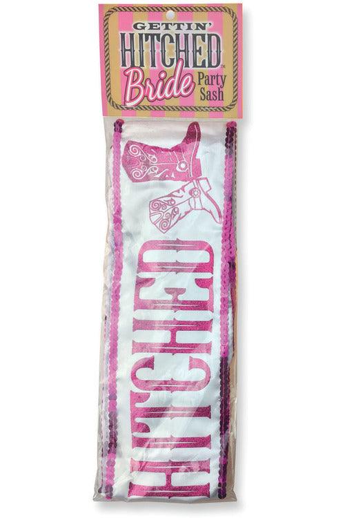 Gettin' Hitched Bride Party Sash - Sparkle Pink - My Sex Toy Hub
