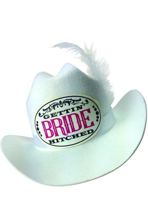 Gettin' Hitched Clip-on Cowgirl Bride Party Hat - My Sex Toy Hub