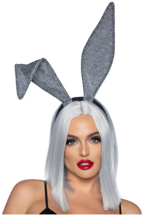 Glitter Bunny Ear Headband Silver - My Sex Toy Hub
