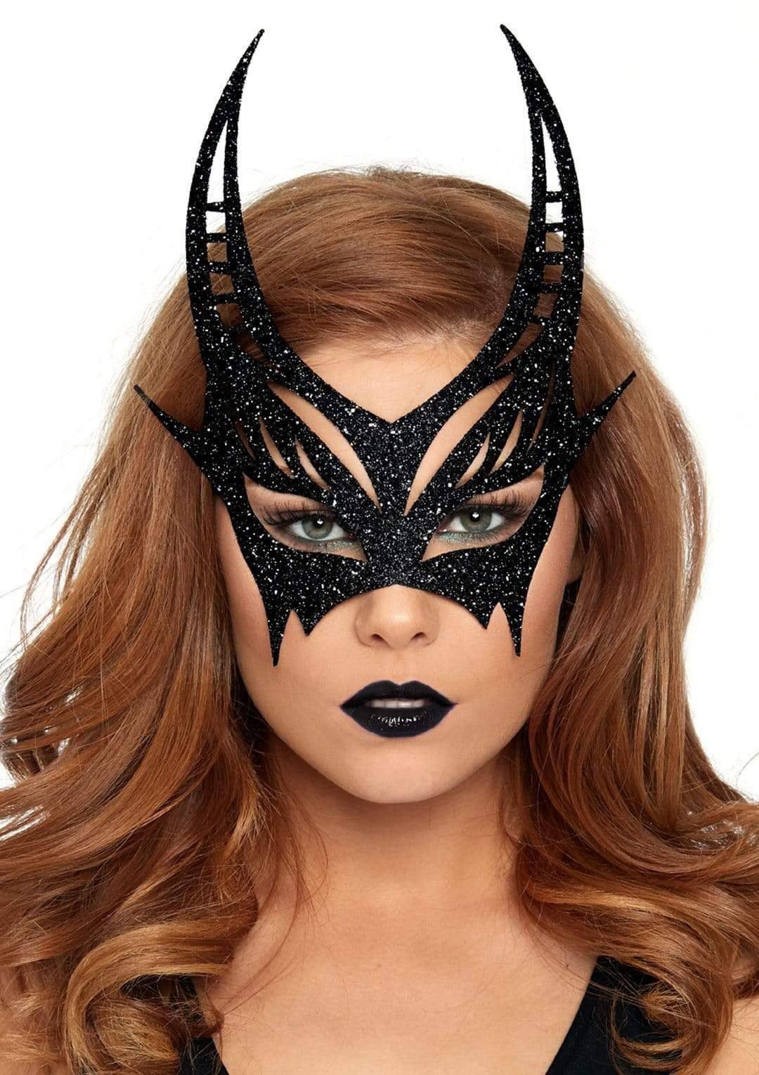 Glitter Die Cut Devil Masquerade Mask - Black - My Sex Toy Hub
