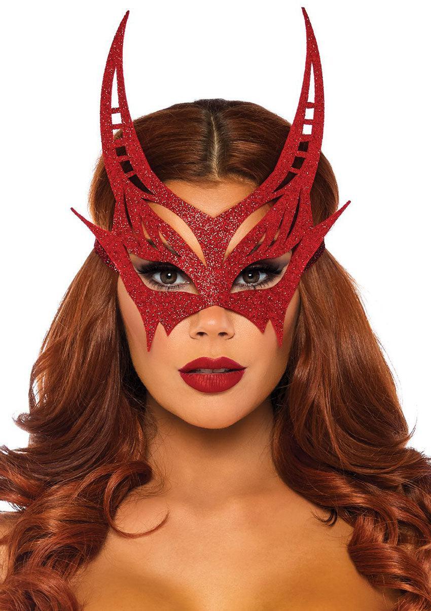 Glitter Die Cut Devil Masquerade Mask - Red - My Sex Toy Hub