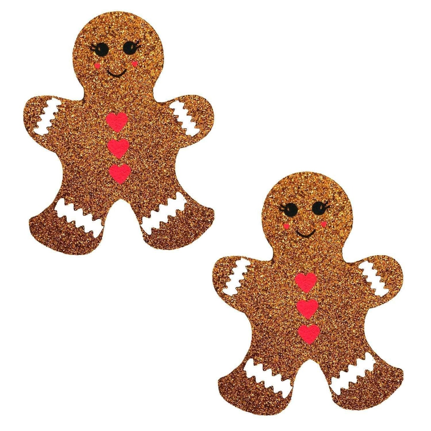 Glitter Gingerbread Man Nipple Cover Pasties - My Sex Toy Hub