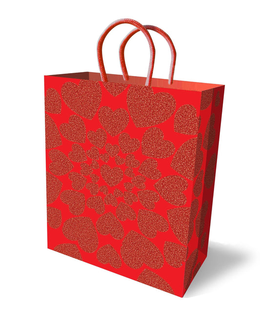 Glitter Heart Gift Bag - Red - My Sex Toy Hub