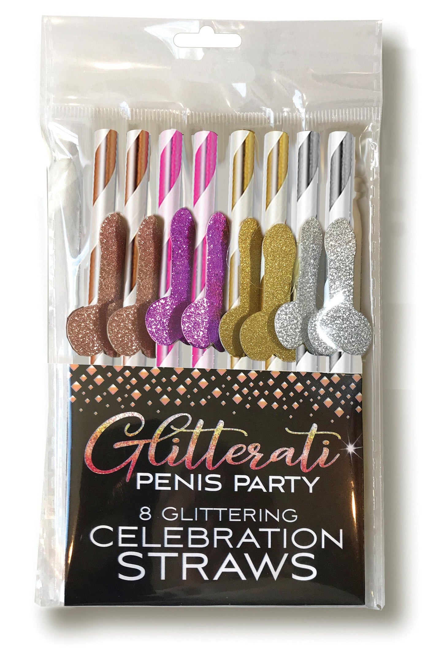 Glitterati Penis Party Celebration Straws - 8 Count - My Sex Toy Hub
