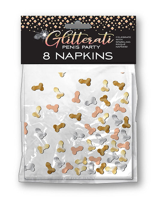 Glitterati Penis Party Napkins - 8 Count - My Sex Toy Hub