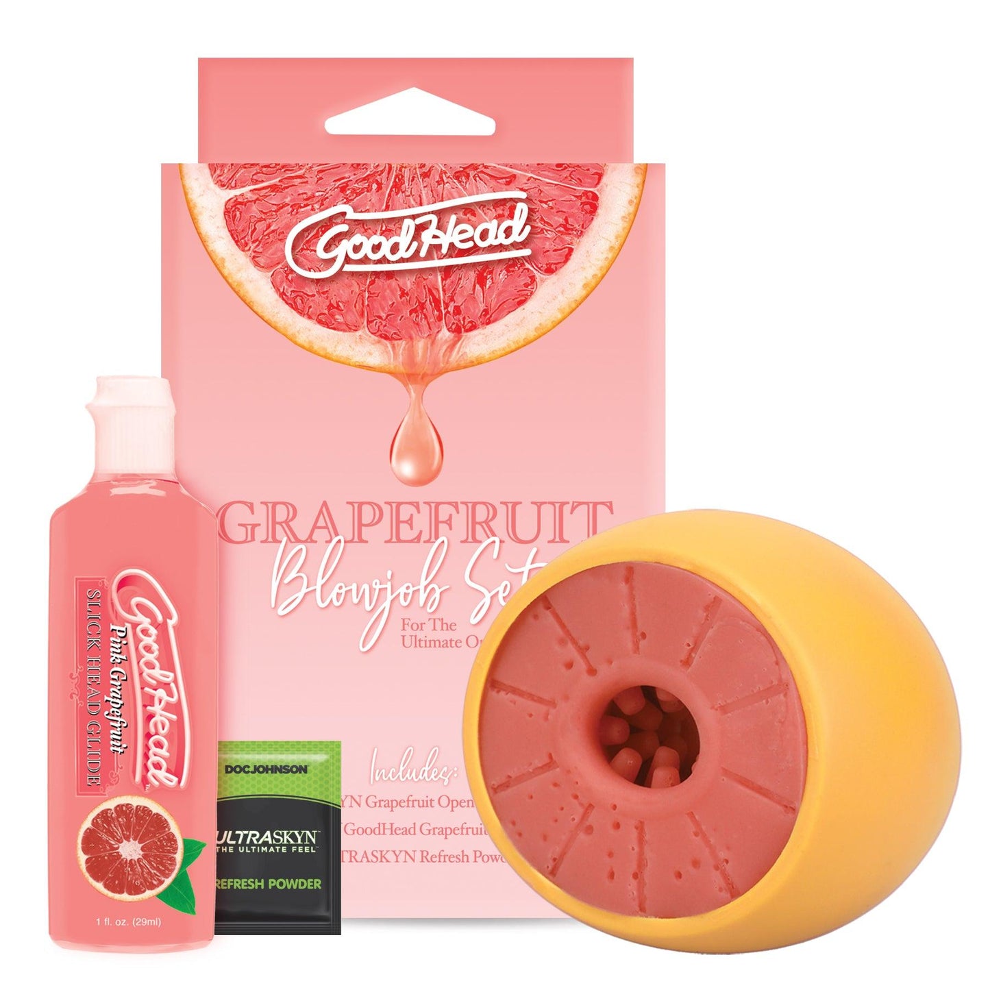 Goodhead - Grapefruit Blowjob Set - Yellow/pink - My Sex Toy Hub