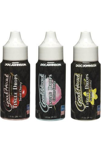 Goodhead - Tingle Drops- 3-Pack - French Vanilla, Cotton Candy, Sweet Cherry - My Sex Toy Hub