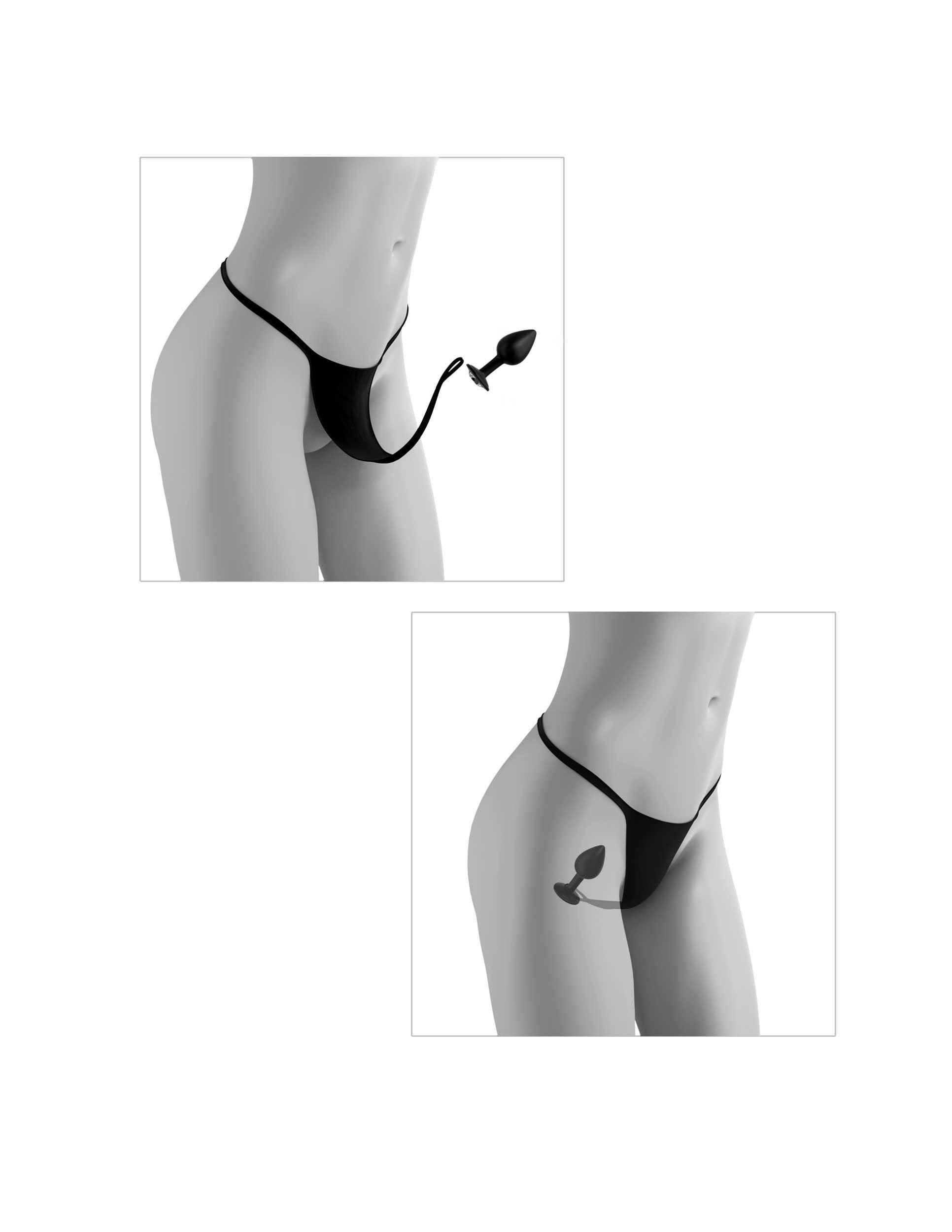 Hookup Panties Crotchless Secret Gem - Black - XL - Xxl - My Sex Toy Hub