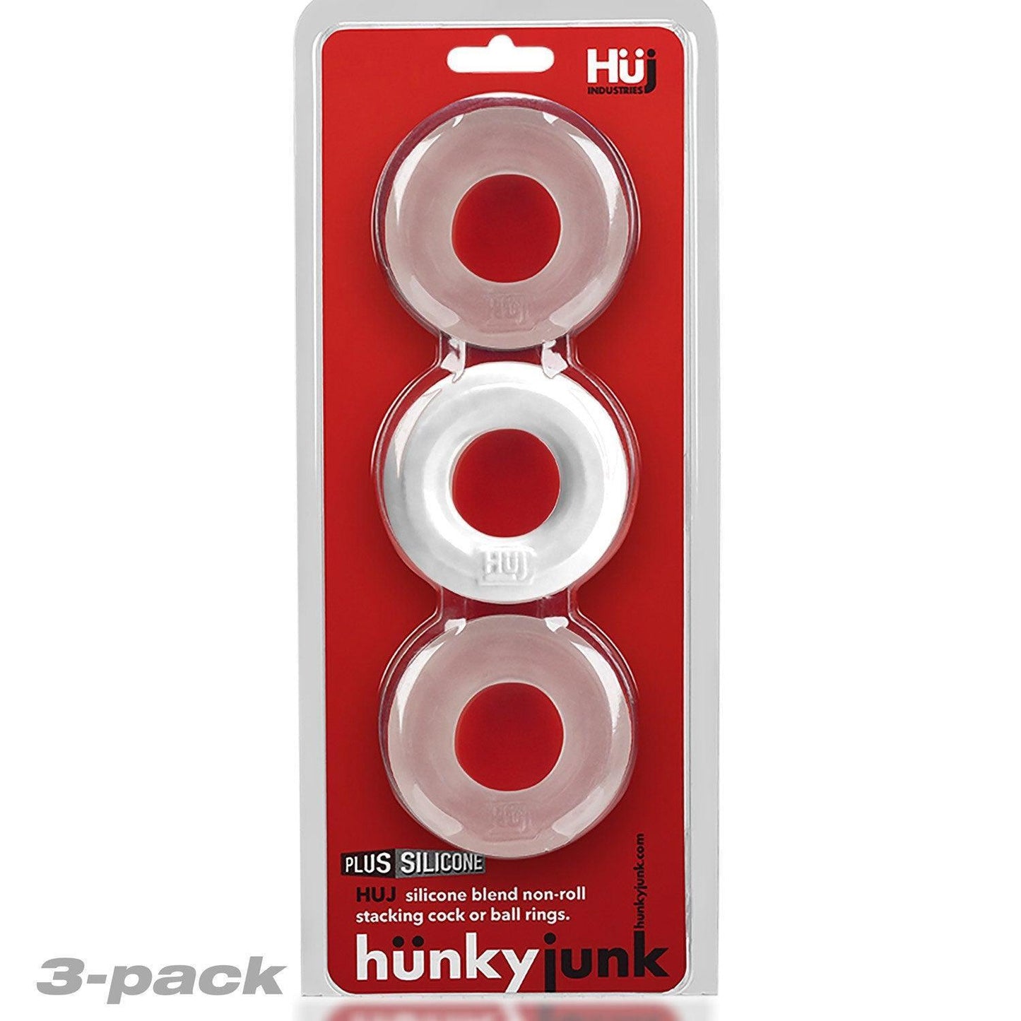 Huj3 C-Ring 3-Pack - White / Clear Ice - My Sex Toy Hub