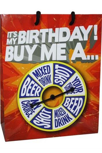 It Is My Birthday Buy Me Shot Spinner Gift Bag - My Sex Toy Hub