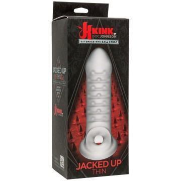 Jacked Up - Extender With Ball Strap - Thin - - Frost - My Sex Toy Hub