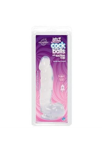 Jelly Jewels - Cock and Balls With Suction Cup - Clear - My Sex Toy Hub