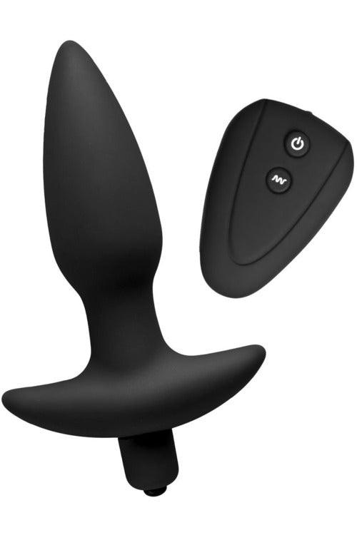 Jet Black Silicone 7 Mode Remote Anal Plug - My Sex Toy Hub