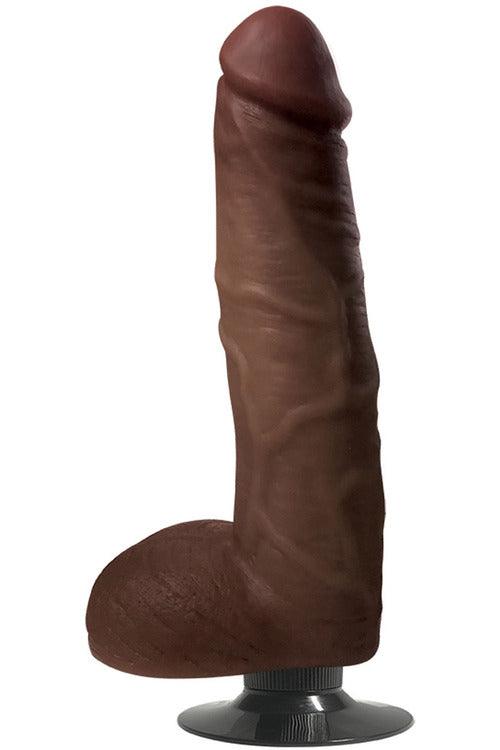 Jock 9 Inch Vibrating Dong With Balls Chocolate - My Sex Toy Hub