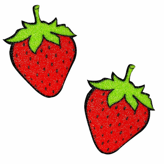 Juicy Strawberry Glitter Nipple Cover Pasties - My Sex Toy Hub